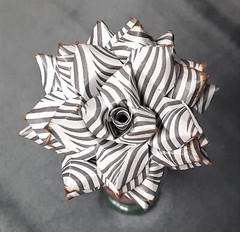 Handmade Paper Flower on stem (Gray Pattern No.2) for Wedding, St. Valentine’s