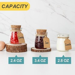 40 Pack Glass Favor Jars with Cork Lid, 3.4 oz Small Glass Bottles for Wedding F