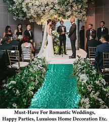 Aisle Runners for Weddings 2Ftx15Ft Green Sequin Aisle-Runner Wedding Ceremony D