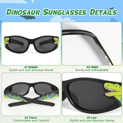 Sunglasses Kids Boys Girls, Dinosaur Sunglasses Boys 310 Years…