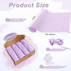 Party Chair Sashes 32 Panels – Light Purple Birthday Chair Decorations Fabric