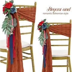 50 Pieces Cheesecloth Chair Sashes Wedding Party Decoration Durable Elegant New