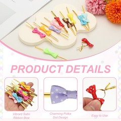 50Pcs Twist Tie Bows 3.15″ Mini Bows Twisty Ties for Treat Bag Light Pink]