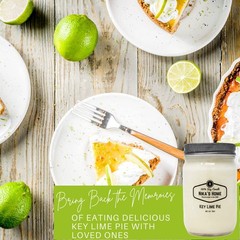 Nika’s Home Key Lime Pie Soy Candle 12oz Mason Jar Non-Toxic Hand Poured USA Lon