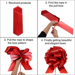 2pcs 18 Inch Extra Giant Large Pull Bow Christmas Metallic Ribbon Dark Green