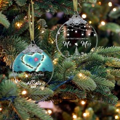 Unique 2024 Crystal Glass Wedding Ornament Mr and Mrs Gift for Couples