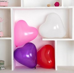 yueton Pack of 100 Assorted 12 inches, Colors-heart-shaped-100pcs