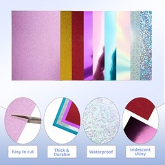 30 Pack Metallic Glitter Cardstock Paper 8 inches x 12 inches, various