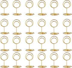 Toncoo 24 Pcs Premium Mini Table Number Holders and 24 Pcs Place Cards with Gold