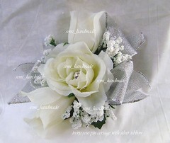 White~Ivory~Pink~Gold~Blue~Black~Silver~Champagne~Rose~Wrist~Pin~Corsage~Wedding