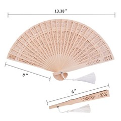 Sepwedd Set of 50pcs Sandalwood Fan Baby Shower Party Favors with Organza Bag…