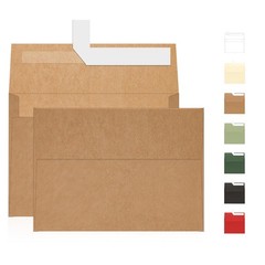 A7 Brown Kraft Envelopes Self Seal 100 Pack 120 GSM，Goefun A7-100 Pcs,