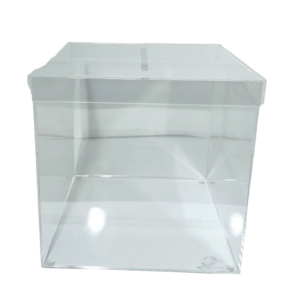 OnDisplay 10″ Luxe Acrylic Clear Wedding Card Box w/Lid – Lucite Gift/Money Box