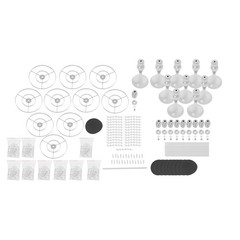 Set Of 10 Silver Tabletop Flower Stands 13.8 in Acrylic Crystal