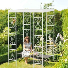 2x2M Garden Gazebo Arch Metal Pergola Trellis Wedding Party Shelter Tent Canopy