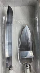 New Russ Berrie White Lace & Promises Porcelain Cake Knife Server Wedding Vtg