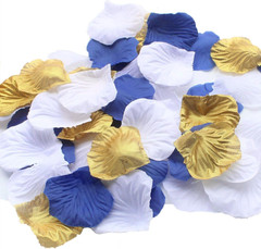 900 Pack Mixed Royal Blue Gold White Silk Wedding Flower Rose Party Centerpie…