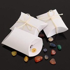 50Pcs Small Kraft Paper Pillow Gift Boxes w/ Twine for Jewelry Candy Party Favor