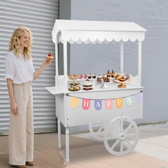 55lbs Candy Cart Display Stand with 2 Wheels Decorated Dessert Cart Candy Cart