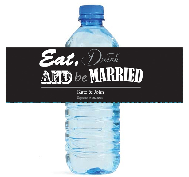 100 Contemporary Wedding Water Bottle Labels Personalized Bridal Shower Party