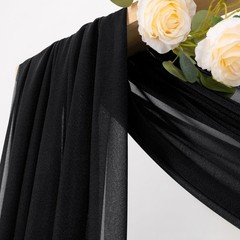 MLMC Black Wedding Arch Draping Fabric 4 Panels 29″ x 20 FT Extra Long Gauze …