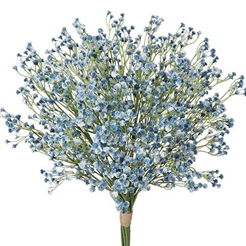 10 Pcs Baby’s Breath Artificial Flowers Bulk 3 Branches Faux Baby Breath Blue