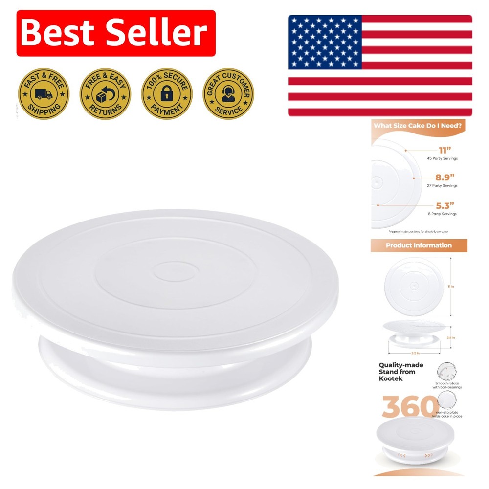 Smooth 360° Rotation Cake Stand – Perfect for Decorating & Displaying Cakes