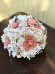 Fabric ,Lace Shabby Chic Handmade Bridal Bouquets