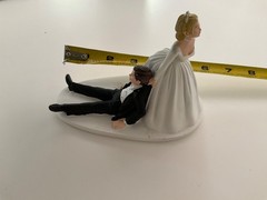 Cake Topper Bride Groom Wedding Reception Day Funny Bride Dragging Grooms cake