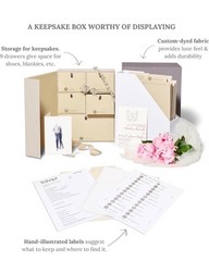 Savor | Deluxe Wedding Keepsake Box with 52 Labels, 6 Drawers, and 8 Vertical Fi