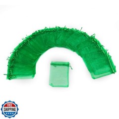 Bezall 50Pcs Green Organza Bags 5×7 Inch, Sheer Jewelry Bag Drawstring Christ
