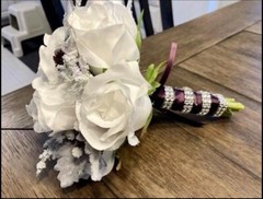 Artificial Purple and White Wedding Flowers
