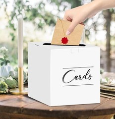 Elegant Black Card Box Holder for Weddings & Showers – 7.8″ x 7.8″ x 7.8″