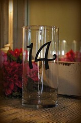 Wedding Table Numbers 1-10,15,20,or 25 Centerpiece Vinyl Sticker Decals (e)