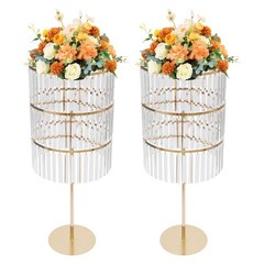 3-tier Flower Display Stand With Pendants Wedding Floral Holder Decoration Rack