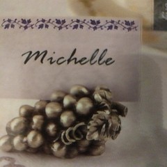 Metalla Fine Pewter Placecard Holders Vintage Grape Cluster W/Cards, 6+12 cards
