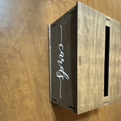 Rustic Wooden Wedding Card Box Brown Square Solid Plain Design