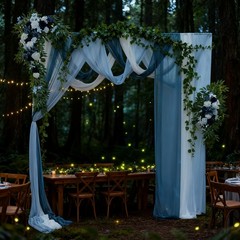 Decorative Artificial Flowers Artificial Wedding Arch Flower Kit With Drapes