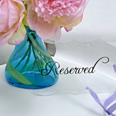 Wedding Reserved Signs for Chairs Clear Acrylic Tag Hanging Curvy Design Script