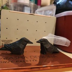 Raven Crow Cake Top Bride Groom Love Bird Dark Wedding Engage Carve Wood Statue