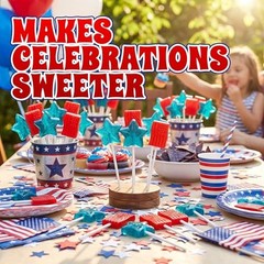 Patriotic Lollipops – Individually Wrapped Flag & Star Shape 50 Pack July 4