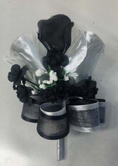 Navy Blue Silver White Rose Bridal Wedding Bouquet Accessories
