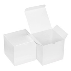 48 PCS White Gift Boxes 4x4x4″ – Decorative Favor Packaging, DIY Craft, Cube, Cu