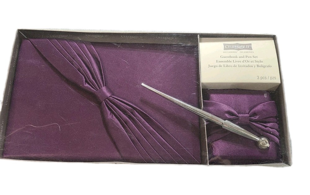 Celebrate It Wedding Guestbook and Pen 3 Piece Set NIB