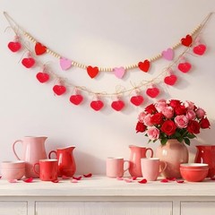 13 Pcs Valentine’s Day Decorations 4.5 ft Valentine’s Day Garland Banner for