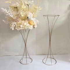 Metal Hourglass Flower Holder Wrought Iron Event Decoration for Reception,