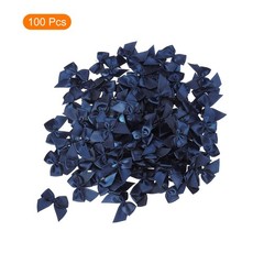 100 Pcs Mini Ribbon Bow 1″ Mini Fabric Satin Ribbon Flower Bows Navy Blue