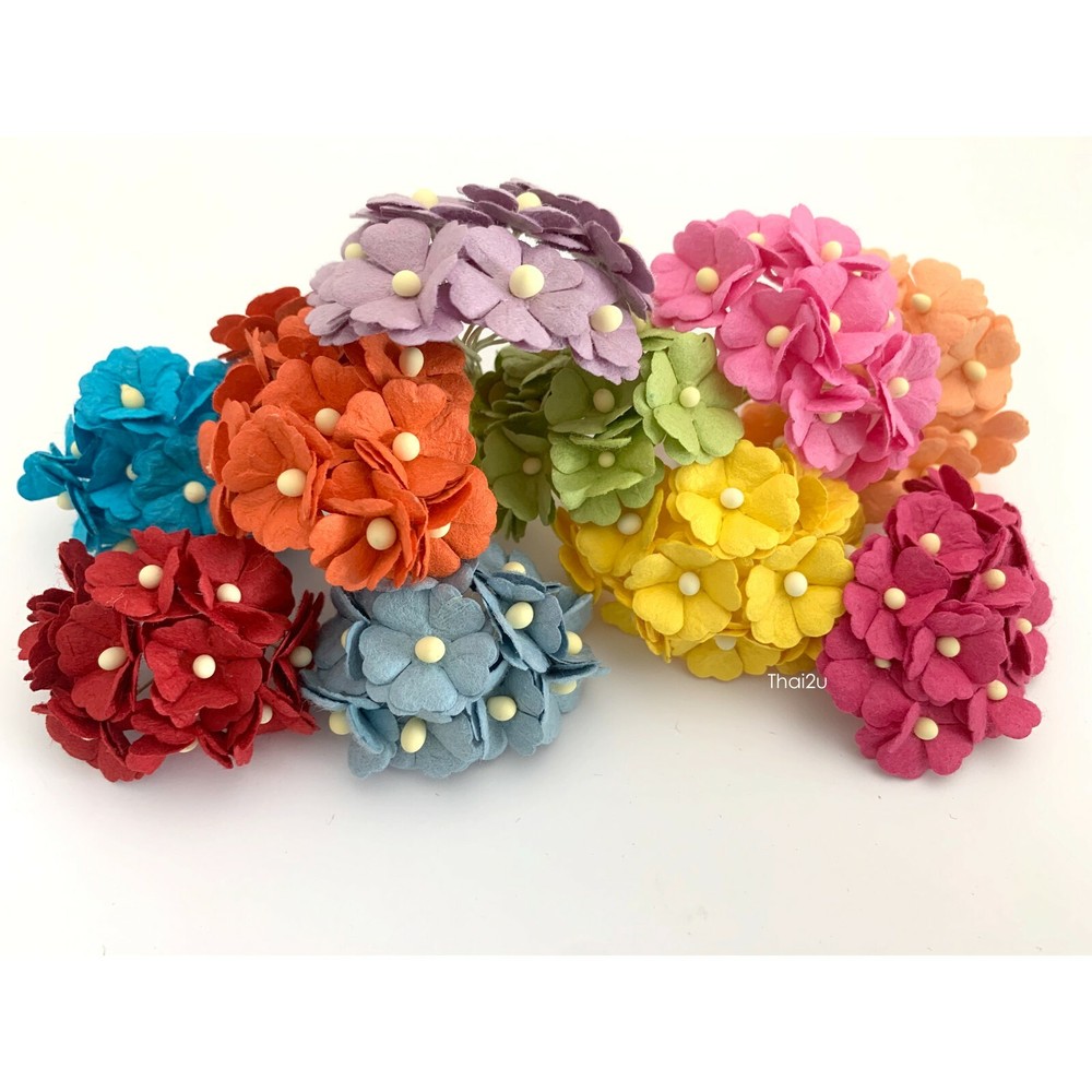 3/4″ – 2cm Rainbow Mix Wedding Craft Scrapbook Cottage Paper Flower (S11L-427)