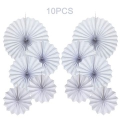 Party Hanging Paper Fans Decorations Set, White Round Paper Fan Ceiling Party…
