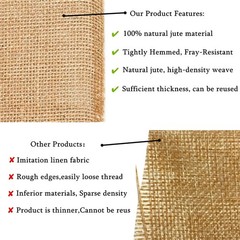 (TM) 12 X 108» Natural Hessian Table Runners Rustic Burlap Wedding Jute Part…